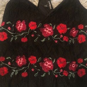 Express Tops - Express Rose Floral Racerback Tank Top Express Tops - Express Rose Floral Racerback Tank Top
